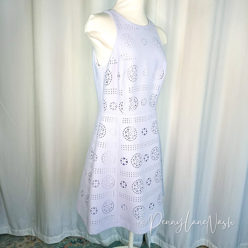 Gianni Bini Patricia Laser Cut Sleeveless Mini Dress Island Sunset - Picture 4 of 12